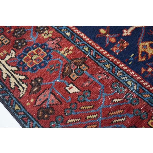Antique Rust Karajeh Persian Area Rug 4'10'' X 6'3'' For Sale - Image 4 of 10
