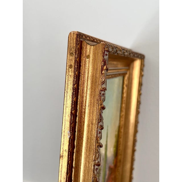 Vintage Mid Century Mediterranean Village Landscape Oil Painting by Joseph Collazzi, Italian American Artist (1914-1989) For Sale - Image 9 of 12