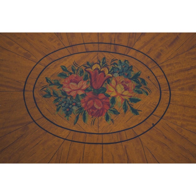 Pair of Vintage Adams Style Oval Inlaid Pedestal Tables For Sale - Image 12 of 13