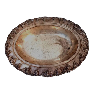 Apollo Silver Plate 5801 Apollo b.r. Italian Grapes Vintage 12" Oval Tray