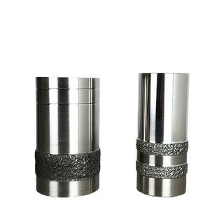 German Brutalist Steel Vases, 1970s, Set of 2 For Sale