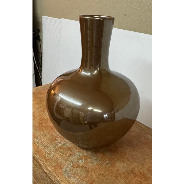 Martino Interiors Contemporary Ceramic Bottle Vase For Sale - Image 9 of 12