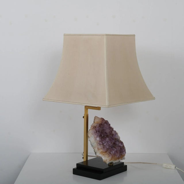 Belgian Amethyst Table Lamp, 1970s For Sale - Image 3 of 13