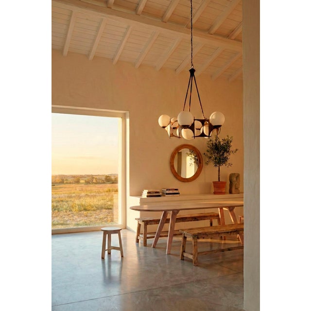 Black Brutalist Style Chandelier, 1950s For Sale - Image 8 of 15