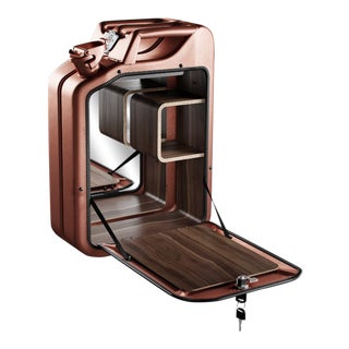 Wall Bar Cabinet, Made From a Jerry Can - Copper Paint For Sale