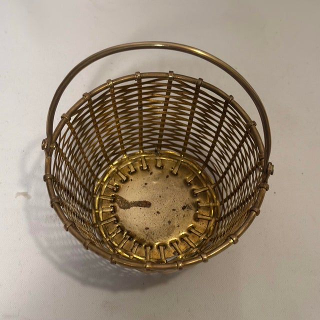 Brass Vintage Castilian Imports Woven Brass Tabletop Baskets - Set of 2 For Sale - Image 8 of 11