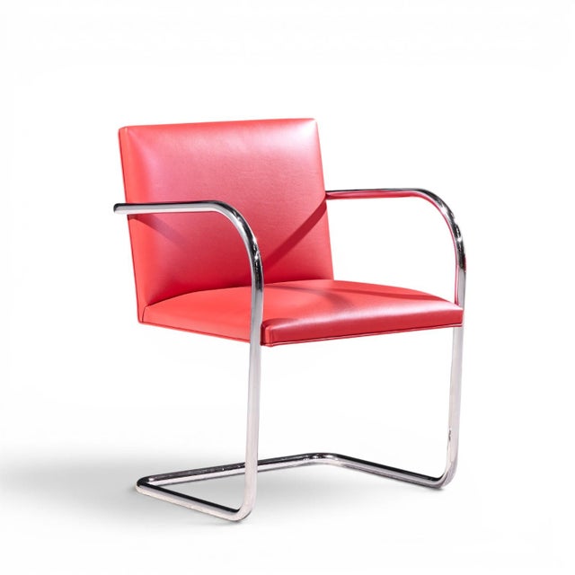 Knoll Mies Van Der Rohe for Knoll Brno Mid Century Cantilever Chrome Dining Chairs - Set of 6 For Sale - Image 4 of 11