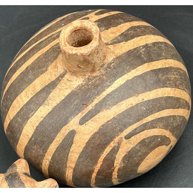 Sienna Antique West African Zoomorphic Terracotta Lidded Vessel Giraffe Antelope Niger River Valley Tribal Art For Sale - Image 8 of 10