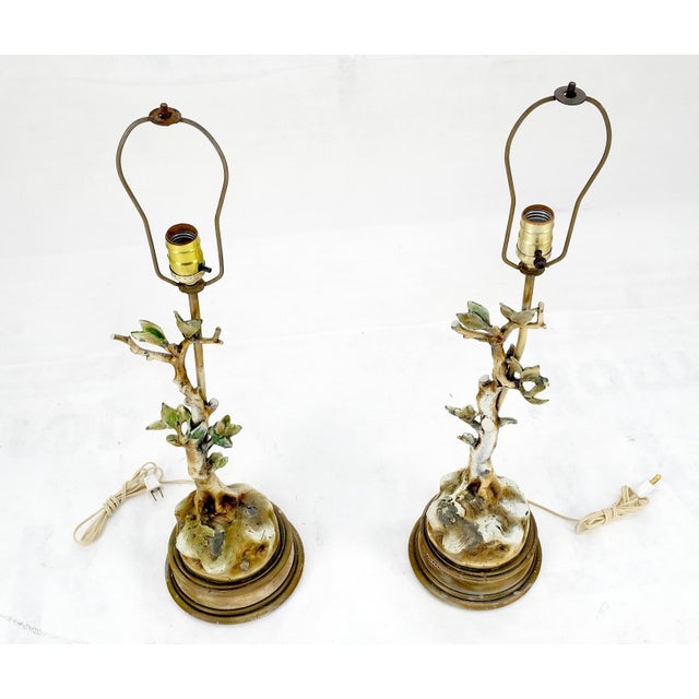 Pair of Faux Twig Style Bases Decorative Table Lamps C1940s For Sale - Image 4 of 10