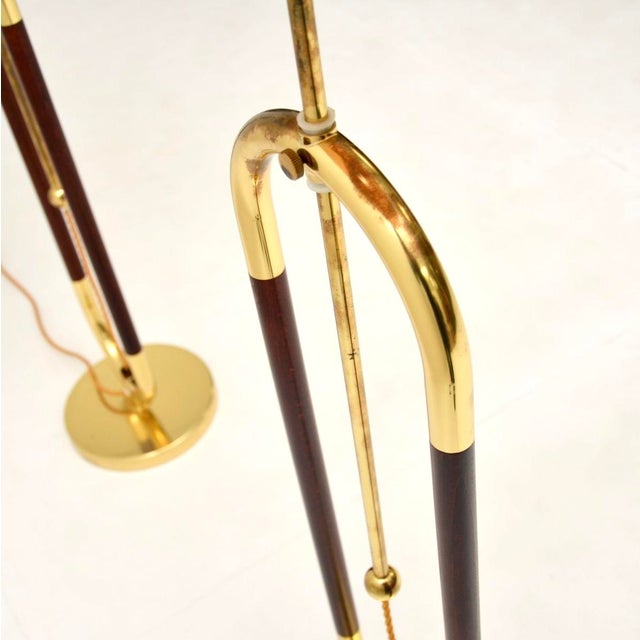 Vintage Swedish Brass and Birch Floor Lamps from Bergboms, 1970s, Set of 2 For Sale - Image 6 of 11