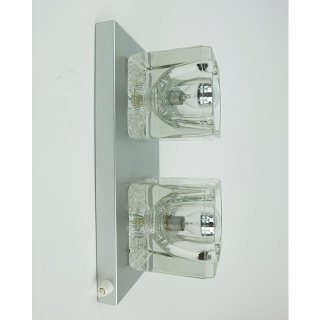 Silver Vintag Sconce with Two Glass Cubes from Peill & Putzler, 1960s For Sale - Image 8 of 13