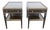 Hollywood Regency Painted Leather Top 2 Tiers Side End Tables a Pair 6209 For Sale