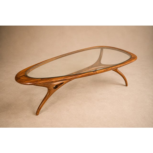 Large “Egg” Coffee Table in Caviúna Wood & Glass by Giuseppe Scapinelli, Brazil, 1950s For Sale - Image 14 of 18