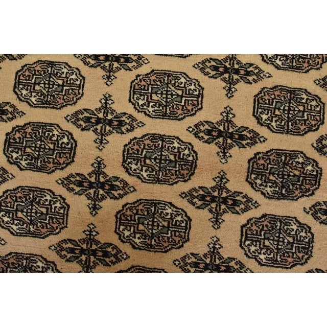 Textile Bokhara Rug 4’3” X 6’2” Beige Wool Tribal Hand-Knotted Oriental Carpet For Sale - Image 7 of 12