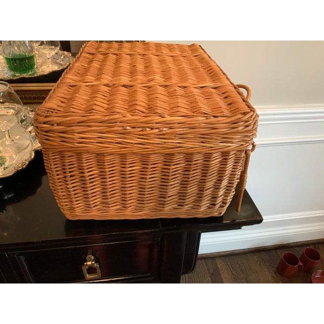 1950s Ingrid Ltd Picnic Basket With Flatware For 2 Chairish