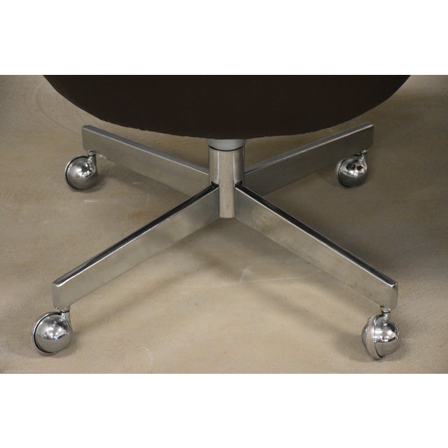 Harvey Probber 1970s One Leather Office Desk Chair by Harvey Probber For Sale - Image 4 of 10