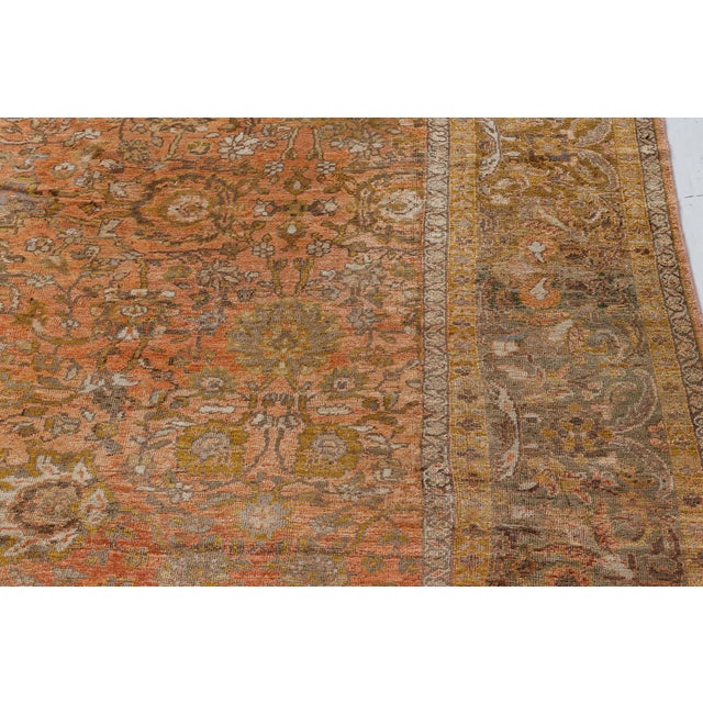 Textile Authentic 19th Century Persian Sultanabad Rug For Sale - Image 7 of 9