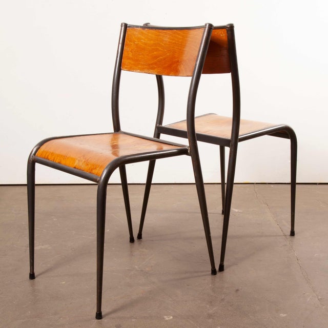 French Dining Chair with Grey Tapered Leg from Mullca, 1950s For Sale - Image 12 of 18