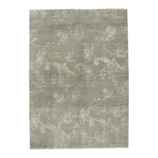 Gray Indian Area Rug - 10'01 X 14'02 For Sale