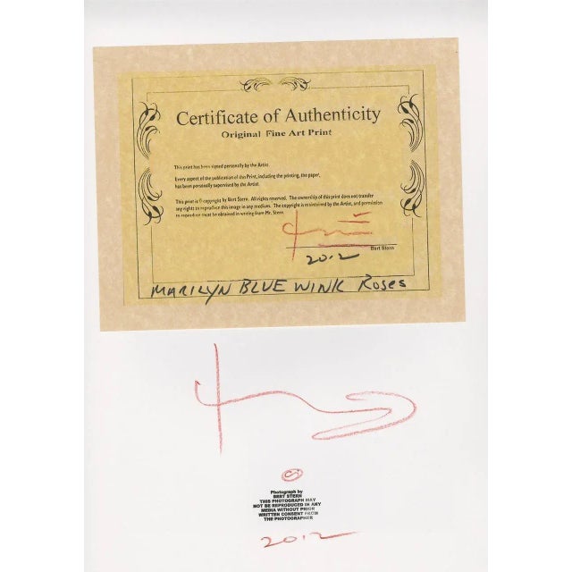 Bert stern Marilyn blue wink roses Mythical photo of the last seance (1962) Ink jet print by bert stern 2012 signed on...