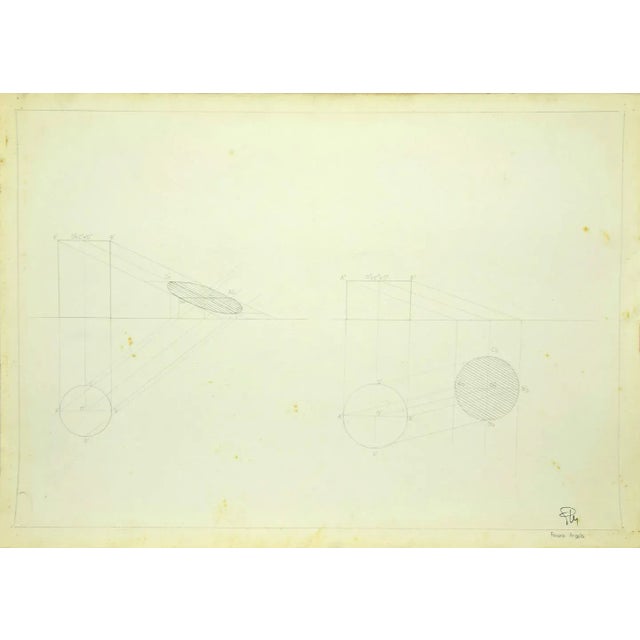 Projection is an original drawing, realized by the Italian artist Angelo Faverio. A minimalist drawing of projection...