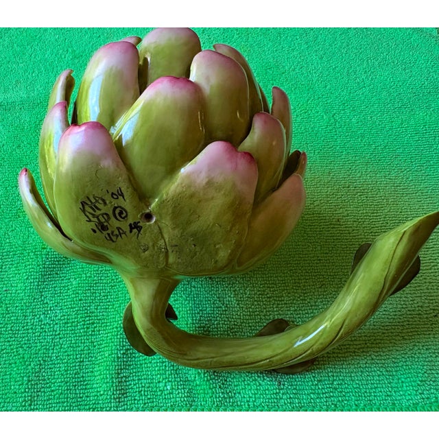 Bright Green Katherine Houston Porcelain Artichoke For Sale - Image 8 of 9
