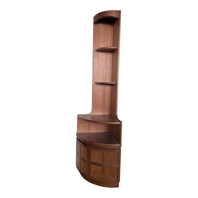 Mid-Century Modern Vintage Square Teak Corner Display Cabinet from Nathan, 1970s For Sale - Image 3 of 9