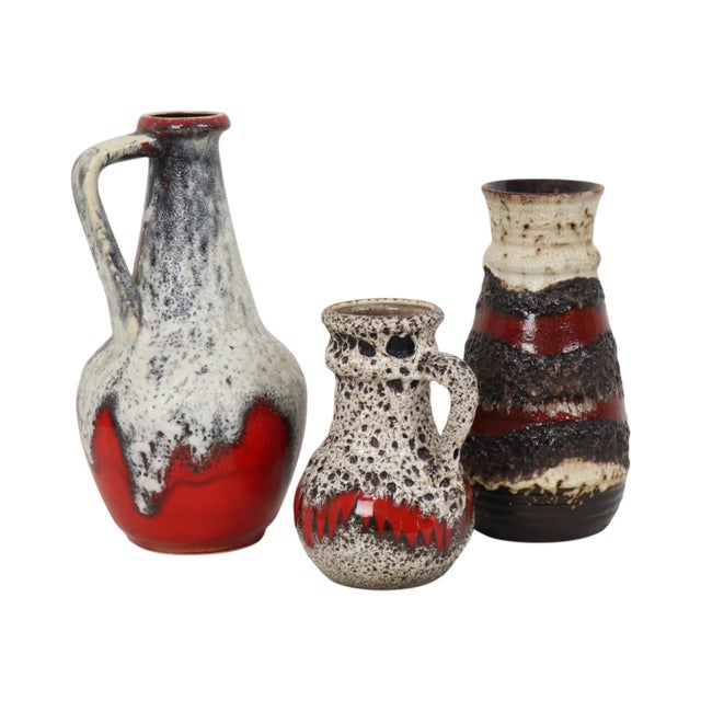 West German Fat Lava Pottery Vases from Bay Keramik, 1960s, Set of 3 For Sale - Image 14 of 14