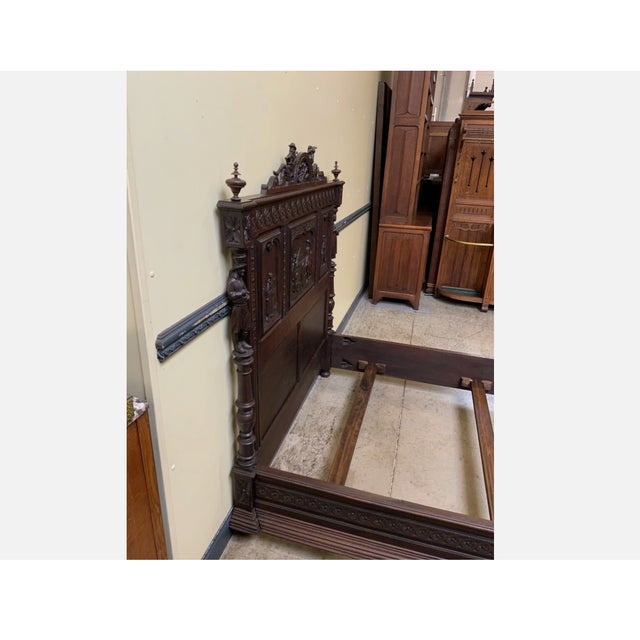 19th Century Antique Bed, Brittany, France, 1880 For Sale - Image 5 of 12