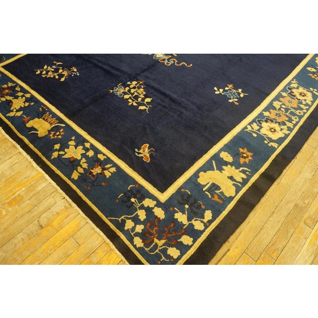 Blue Early 20th Century Chinese Peking Carpet ( 7'6'' x 8'5'' - 230 x 257 ) For Sale - Image 8 of 12