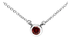 14K White Gold 1/2 Cttw Red Lab Grown Diamond Bezel-Set Solitaire 18" Pendant Necklace (Red Color, VS1-VS2 Clarity)