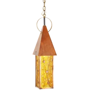 1970s Copper Pendant Light With Acrylic Panes
