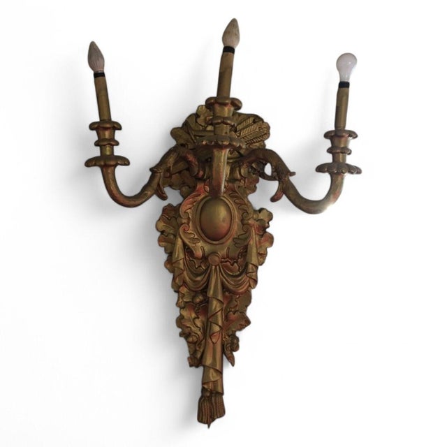 Antique Oversized Neoclassical Style Wall Sconces - Pair For Sale In Chicago - Image 6 of 10