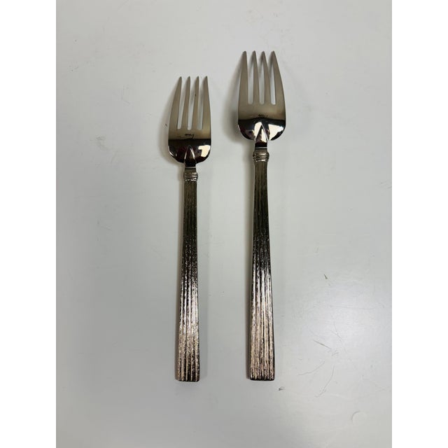 Metal Michael Aram Silver Wheat 5 Piece Flatware Setting For Sale - Image 7 of 11