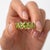 Contemporary Peridot Bezel-Set Eternity Stackable Band Ring in 18k Gold Plated Sterling Silver Us 7 For Sale - Image 3 of 4