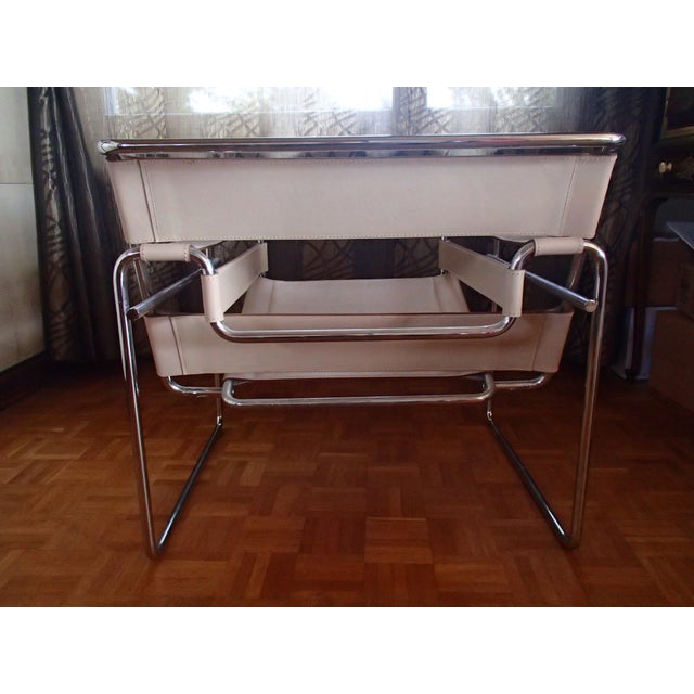 Bauhaus WASILI Armchair in Beige Leather, 1980s For Sale - Image 9 of 13