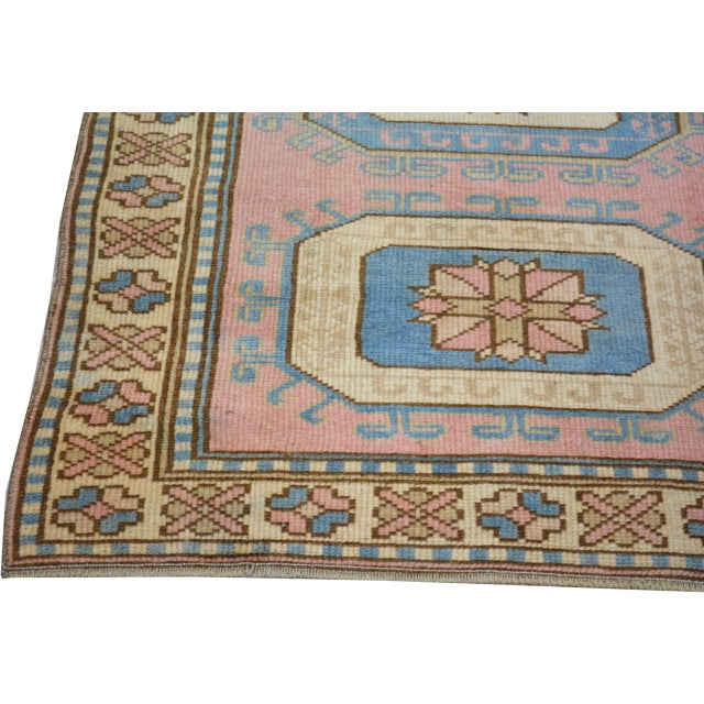 Vintage Turkish Anatolian Hand-knotted with care using traditional rug-making techniques, this wool rug blends timeless...