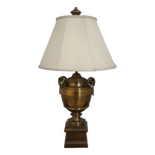 Heavy Solid Brass Urn Large Table Lamp For Sale