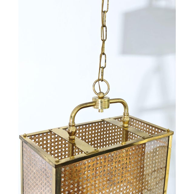 Pendant Lamp in Acrylic Glass and Vienna Straw, 1970s For Sale - Image 3 of 18