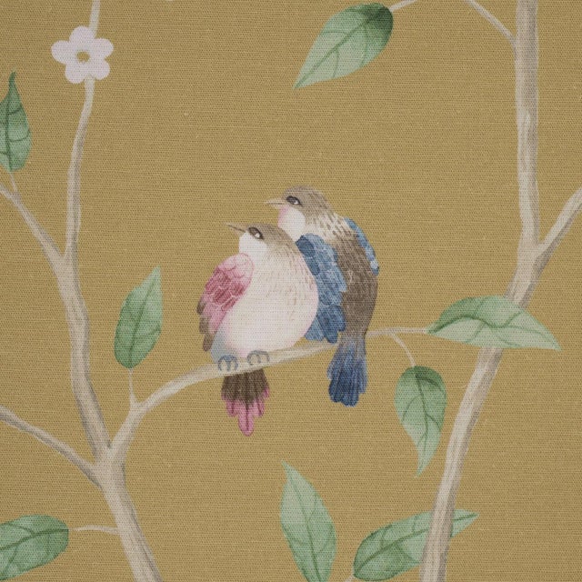 Borastapeter Boråstapeter Paradise Birds Fabric In Gold For Sale - Image 4 of 5