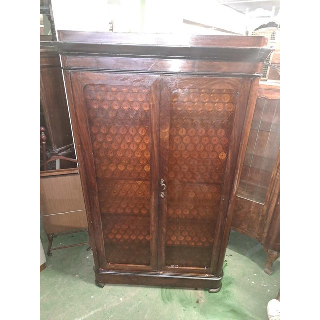 Industrial Display Cabinet in Walnut For Sale - Image 5 of 5