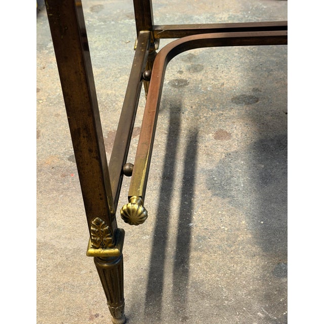 Mid 20th Century Hollywood Regency Brass and Onyx Dressing Table With Candelabra Mirror For Sale - Image 14 of 15