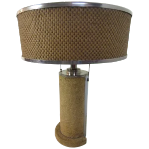 Cork and Chrome Machine Age Lamp in the Manner of Donald Deskey