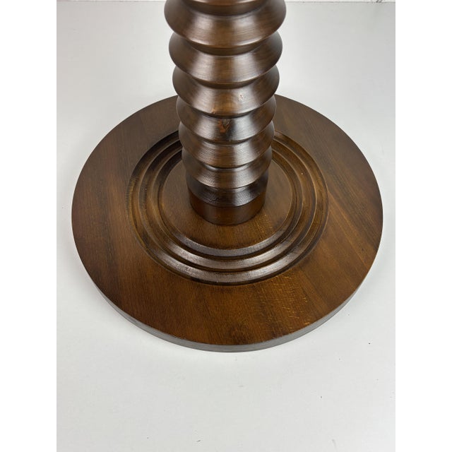 Brutalist French Wood Turned Wine Press Side Table from Charles Dudouyt, 1950s For Sale - Image 13 of 15