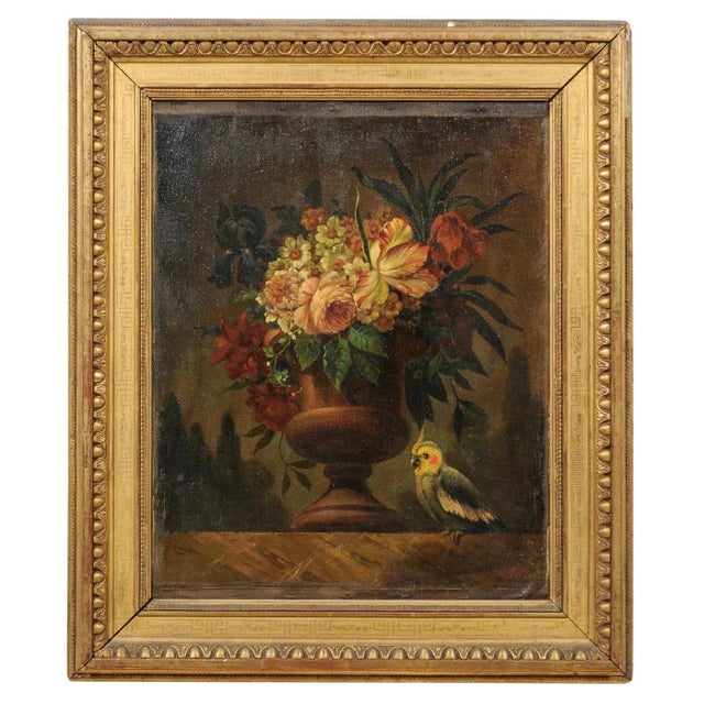 18th Century French Floral Still Life Oil Painting, Framed For Sale - Image 12 of 12