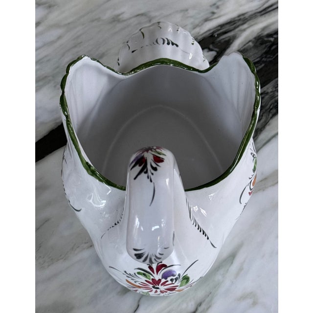 Vintage Made in Portugal Hand Painted Swan Cachepot For Sale - Image 9 of 12