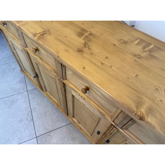 Wood Rustic Farmhouse Chest of Drawers in Spruce Wood For Sale - Image 7 of 16