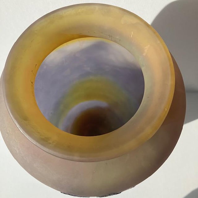 Mauve Large Vosges Vase in Matte and Yellow Glass by Emile Gallé, 1890s For Sale - Image 8 of 14