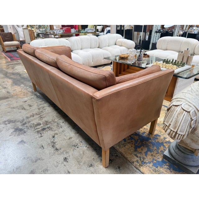 Three-Seat Leather Sofas in Original Leather, by Mogens Hansen For Sale - Image 4 of 9