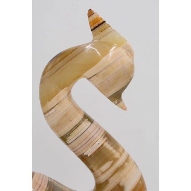 Vintage Onyx Crested Swan Sculpture For Sale In Minneapolis - Image 6 of 13